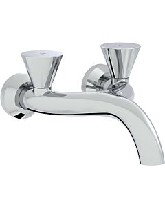 Vitra Liquid two-handle basin mixer A42748 projection 240mm, wall mounting, chrome