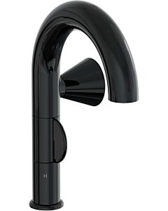 Vitra Liquid single lever basin mixer A4274939 projection 175mm, single hole installation, without waste set, black high gloss