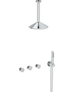 Vitra Liquid final assembly set A42777 concealed shower system, with overhead shower, chrome