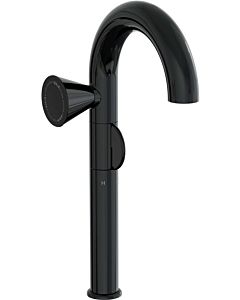 Vitra Liquid basin mixer A4279439 projection 175mm, single hole installation, without waste set, handle on the left, high gloss black