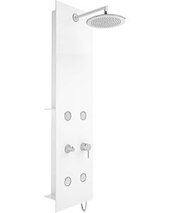 Vitra Origin système de douche A45804 corps en verre blanc / Amatur chromé , d = 250mm, avec douche pluie