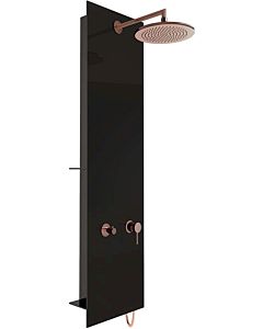 Vitra Origin shower system A45805 d = 250mm, with rain shower, taupe glass body / matt black fitting