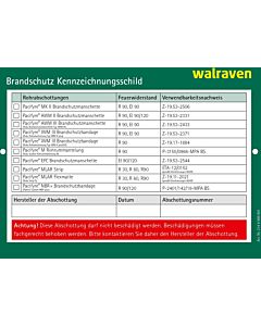Plaque signalétique Walraven Pacifyre 2149999901 pour murs et plafonds