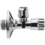 ASW angle valve 1/2 &quot;x 3/8&quot; 422504 chrome, self-sealing, with rosette