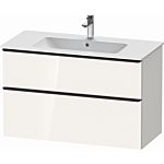 Duravit D-Neo meuble sous-vasque DE43630BD220000 101 x 46,2 cm, noir diamant/ blanc brillant, tiroir 2000 , coulissant 2000