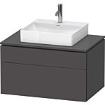 Duravit L-Cube meuble sous-vasque LC4880049490000 82 x 55 cm, graphite mat, tiroir 2000 , coulissant 2000 , suspendu