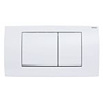 Geberit Twinline30 flush plate 115899KJ1 white plate, design strips high gloss chrome