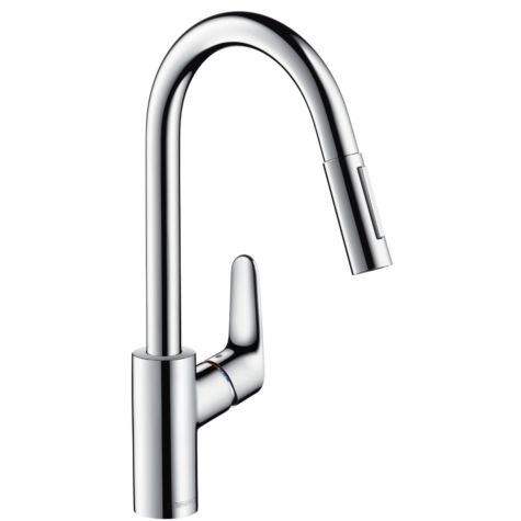 hansgrohe Focus kitchen mixer 31815000 chrome, swivel spout, pull-out spray