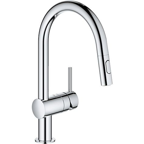Grohe Minta kitchen faucet 32321002 chrome, pull-out dual shower head, C-spout