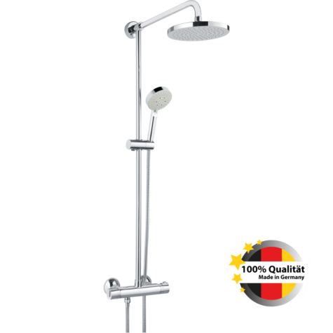 Heinrich Schulte Ascona shower system Z034647-00010 with attached shower rail, chrome-plated